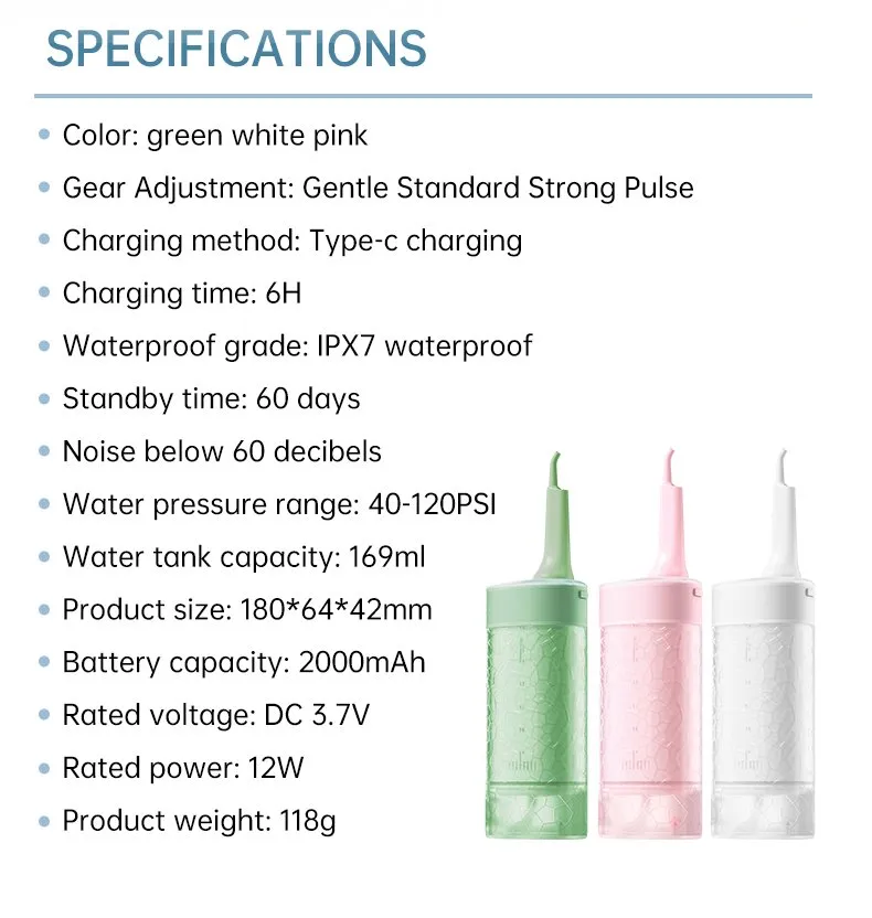 O11 portable water flosser oral lrrigato