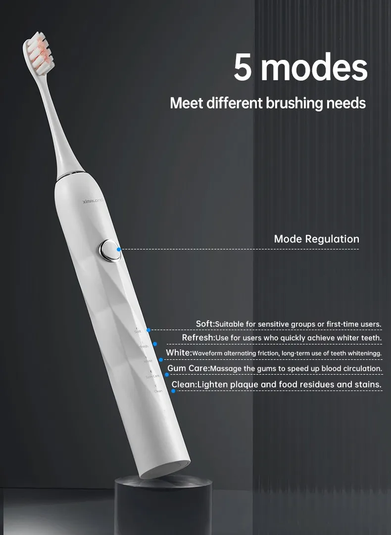 T6 electric toothbrush with 3 head brush