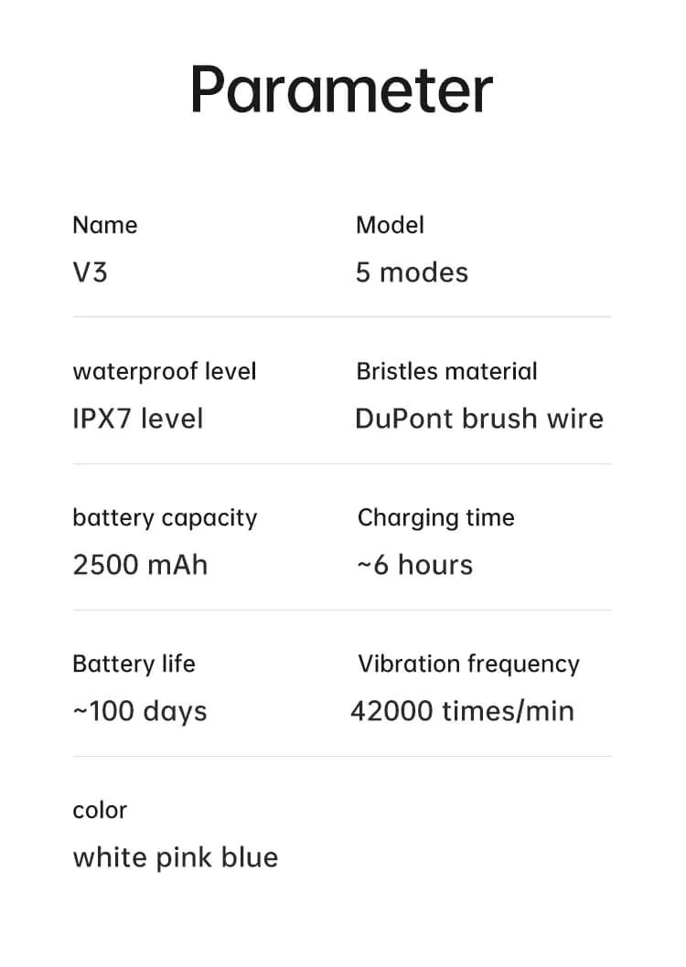 V3 color screen smart electric toothbrush